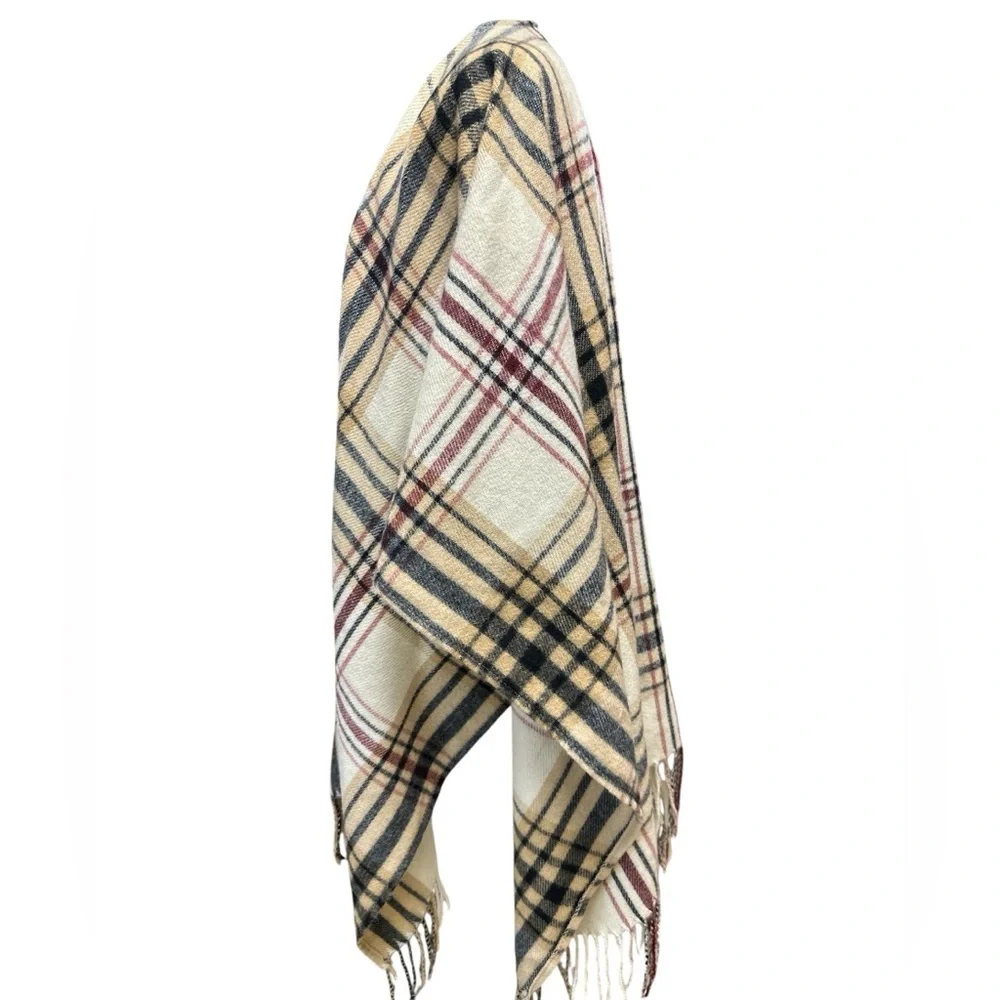 Woolrich Multicolor Plaid Shawl with Fringe